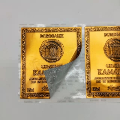 Naklejki tłoczone złotą folią Etykiety drukowane Prostokąt Logo Rolka Etykiety na butelki wina Żywność Ślub