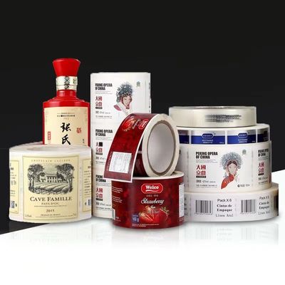 Spice Jar Samoprzylepne etykiety na butelki wina Butelka wody Hot Gold Printing Matte