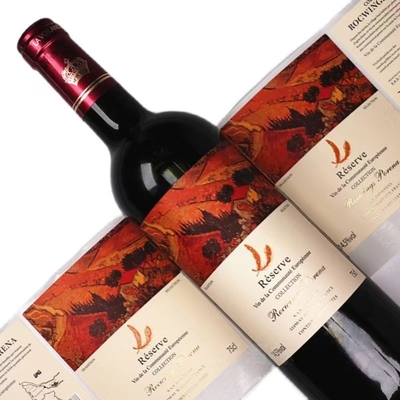 Etykiety na butelki z alkoholem CMYK, błyszczące / matowe tłoczenie Dostosowana etykieta na wino