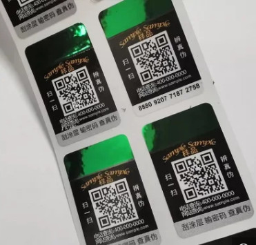 Wykonana na zamówienie naklejka z hologramem QR Code Oryginalne laserowe etykiety przeciw podrabianiu