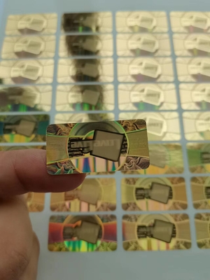Holograficzne naklejki przeciw podrabianiu Etykiety na folię Przezroczysty prostokąt Okrągły róg
