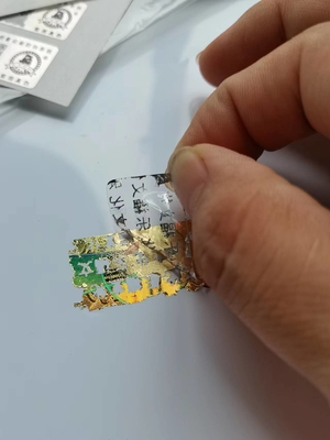 Holograficzne naklejki przeciw podrabianiu Etykiety na folię Przezroczysty prostokąt Okrągły róg